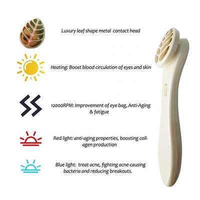 미니 전기 진동 열 LED 눈 마사저 펜 피부 리프팅 및 주름 퇴색