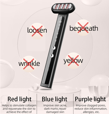 USB 충전 안구 밧줄 빛 치료 밧줄 Ems 진동 얼굴 마사저 안구 리프팅 46G