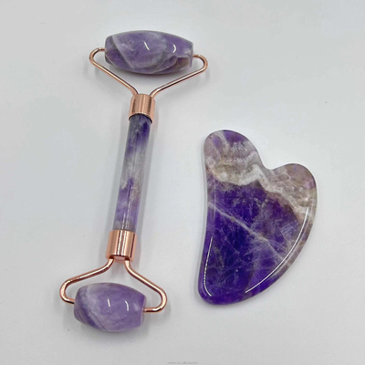 100% 천연 Xiuyan Stone Jade Roller Gua Sha Face Lift 및 피부 강화용 세트